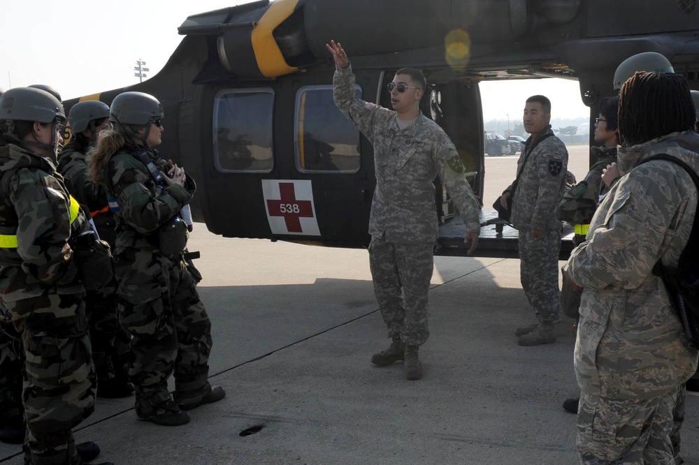 US Forces practice Medevac training