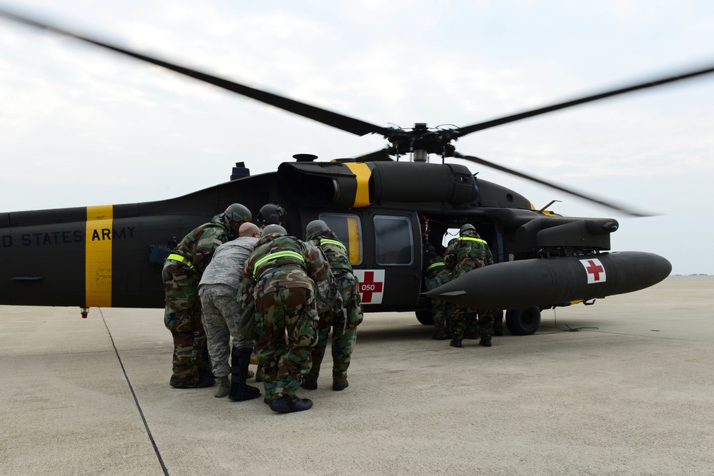 US Forces practice Medevac training