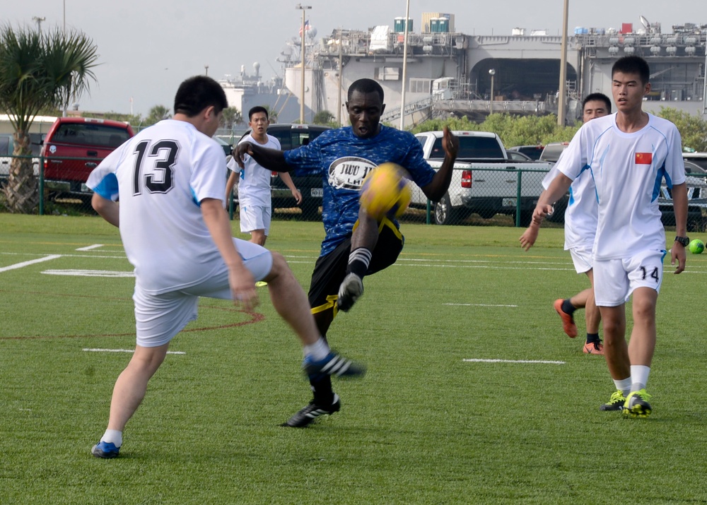 Friendly soccer match