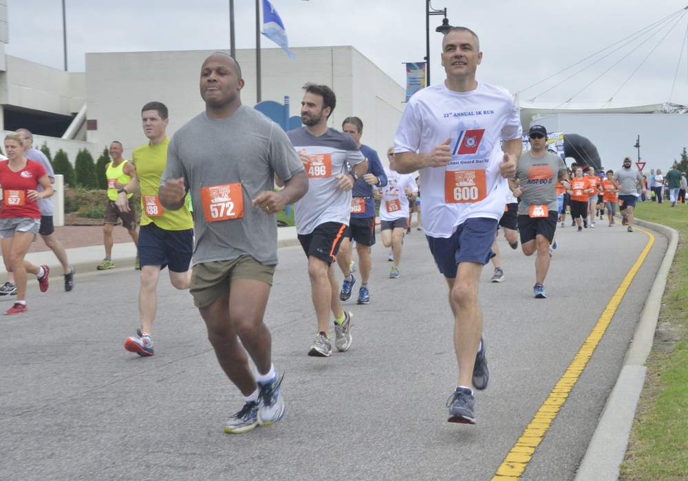 Master Chief Petty Officer Mark Pearson runs in the Coast Guard Day 5k