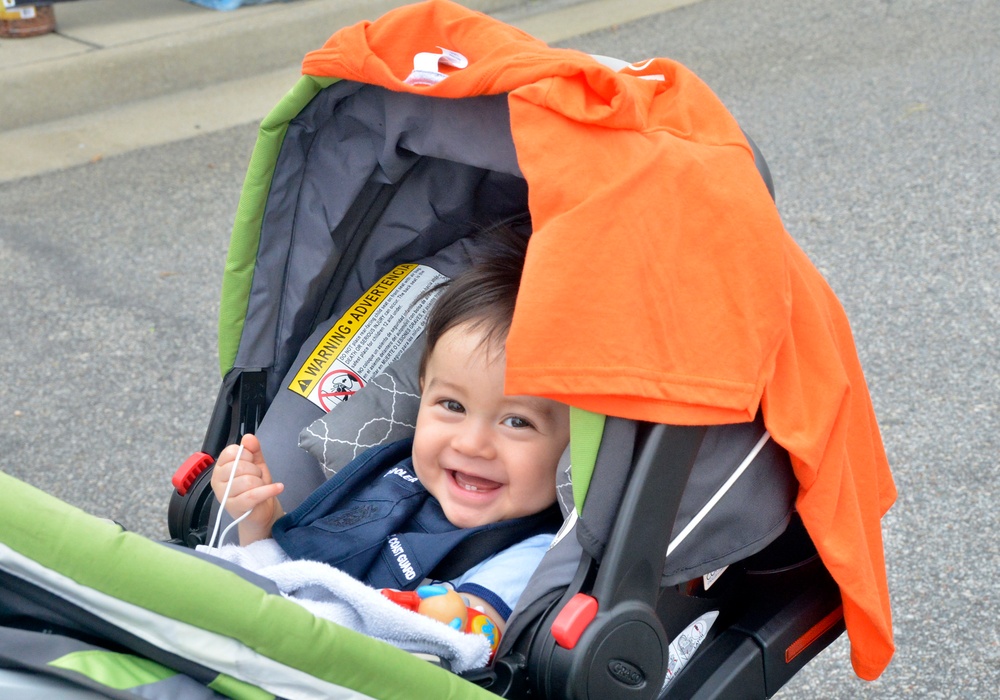 Coastie celebrates after 2015 Coast Guard Day 5k