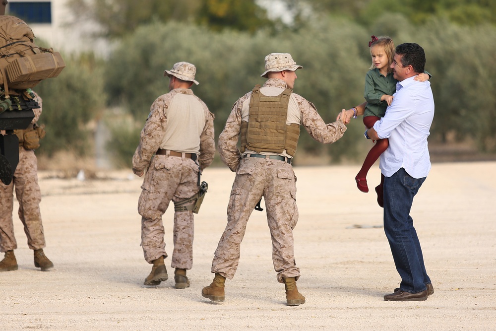 Handshakes and smiles with locals during LAV covoy in Spain