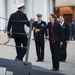 Commissioner of the Mayor's Office of Veterans Affairs, Dr. Loree Sutton, is greeted by US Navy Capt. Kenneth Coleman, commanding officer, USS New York (LPD 21) after the ship arrived on Manhattan's west side