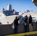 Well wishers welcome USS New York (LPD 21) to Manhattan's west side as the ship pulled in for port visit