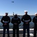 Sailors and Marines man the rails aboard USS New York (LPD 21)