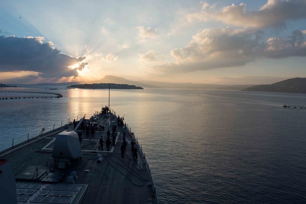 USS Donald Cook underway from Souda Bay