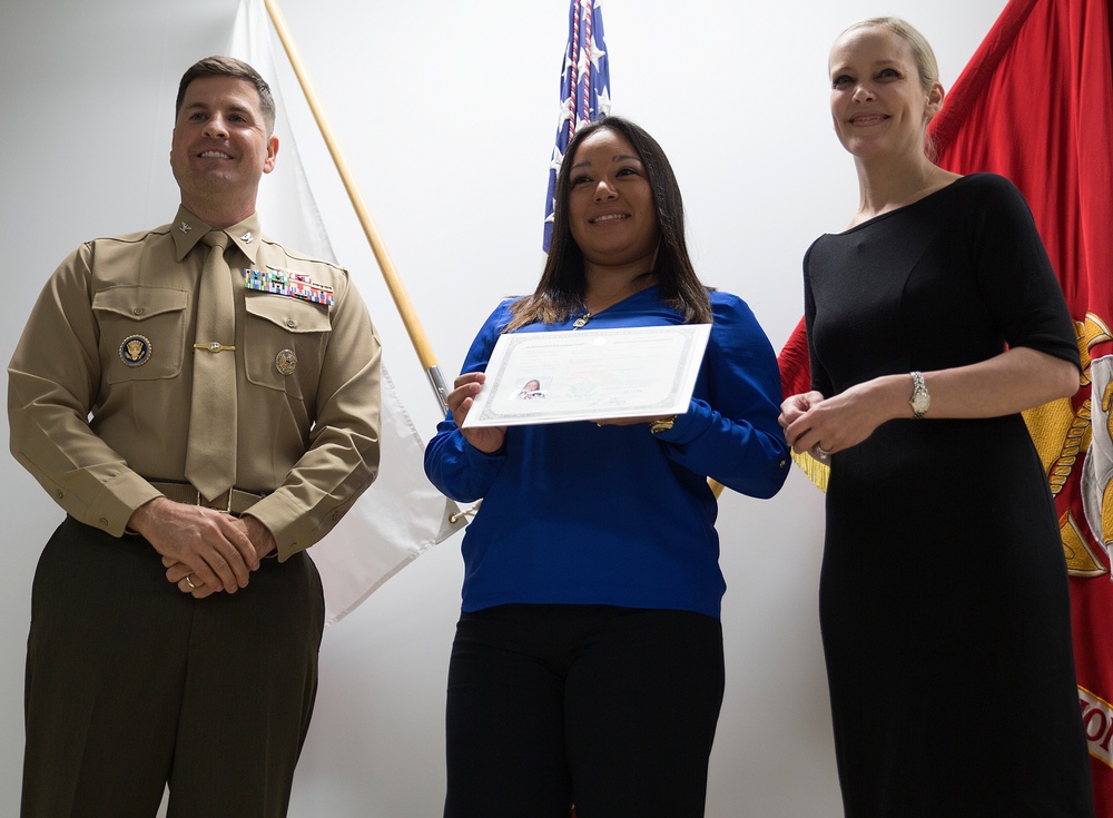 Marines, foreign nationals become naturalized US citizens