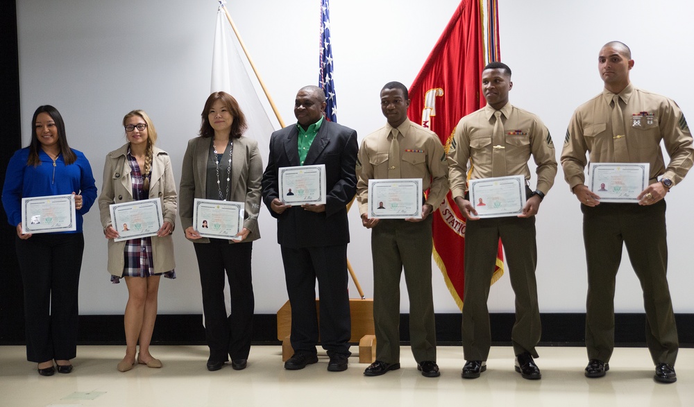Marines, foreign nationals become naturalized US citizens