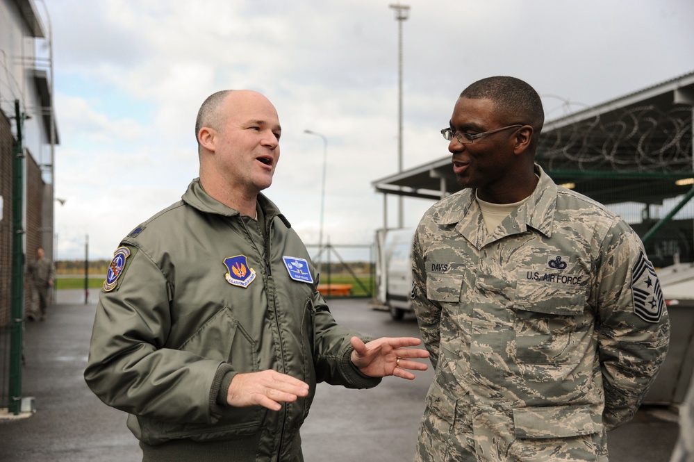 USAFE-AFAFRICA command chief visits deployed Airmen in Estonia