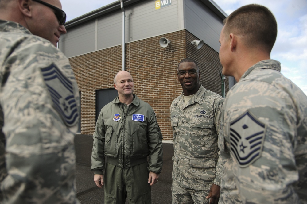 USAFE-AFAFRICA command chief visits deployed Airmen in Estonia