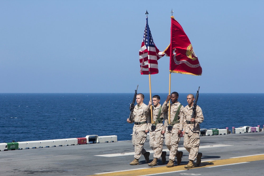 US Marines celebrate birthday at sea