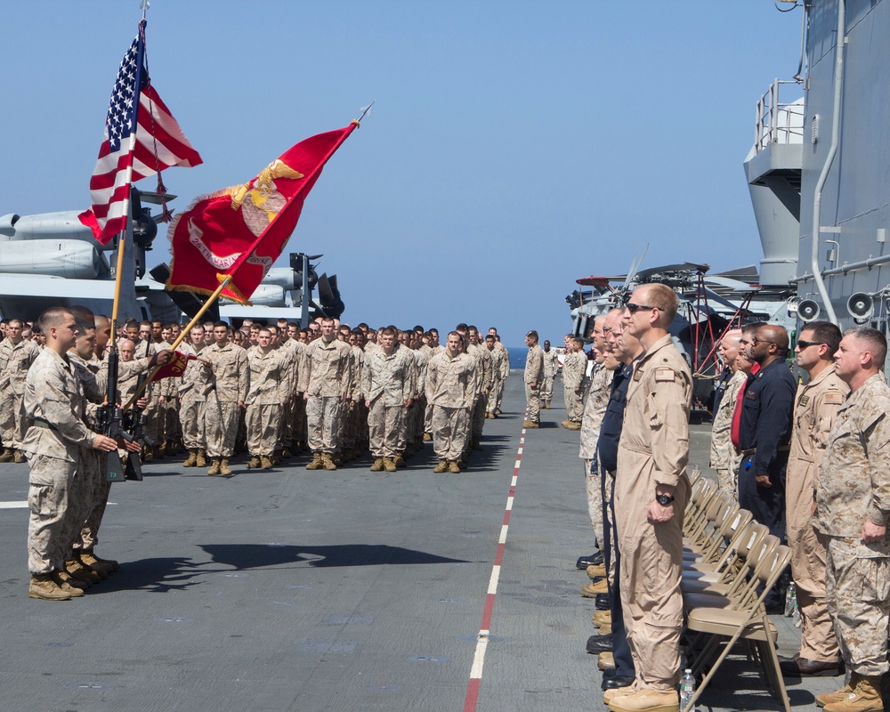 US Marines celebrate birthday at sea