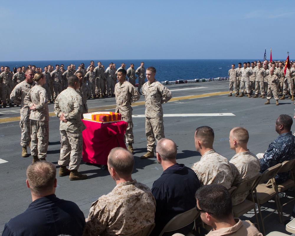 US Marines celebrate birthday at sea