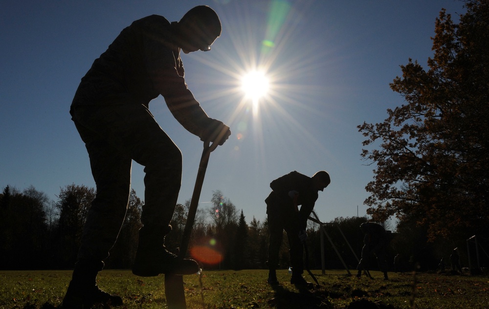 74th EFS, German Airmen give back