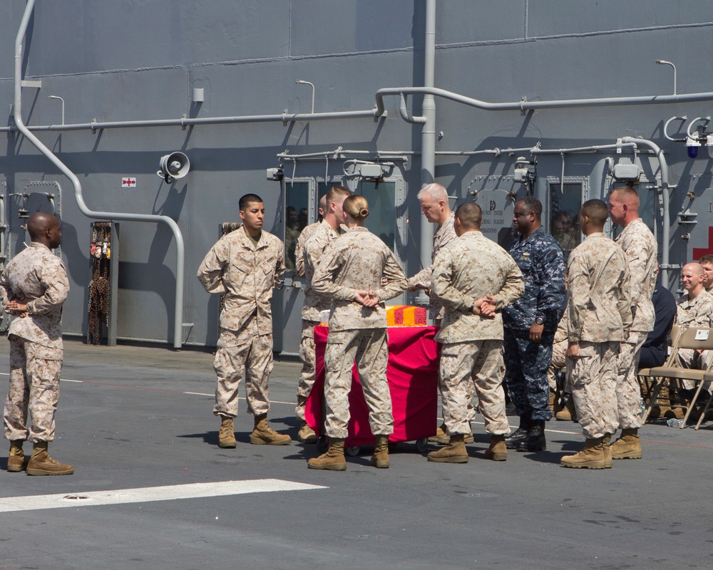 US Marines celebrate birthday at sea