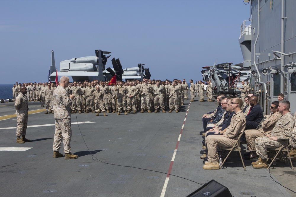 US Marines celebrate birthday at sea