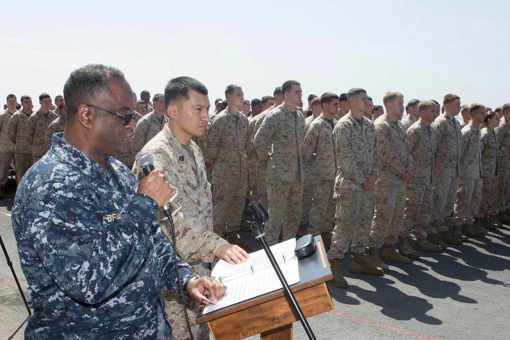 US Marines celebrate birthday at sea