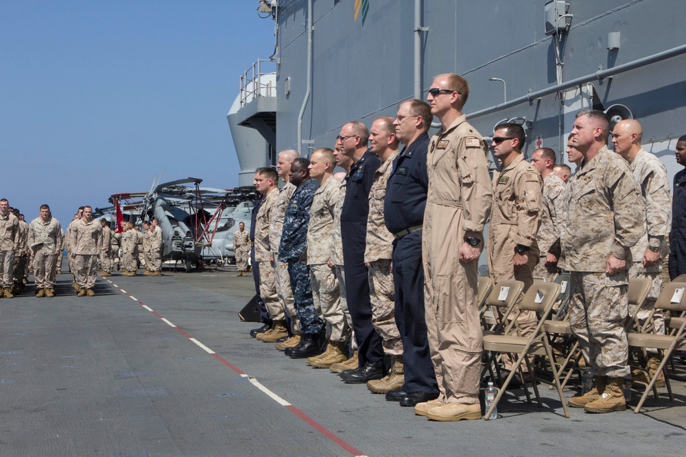 US Marines celebrate birthday at sea