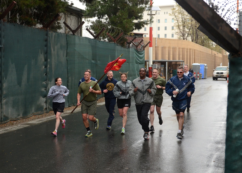 Marine Birthday Run in Kabul, Afghanistan, Gets Joint Service Support