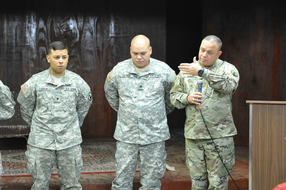 Army Reserve Soldiers receive thanks during theater stage re-inauguration