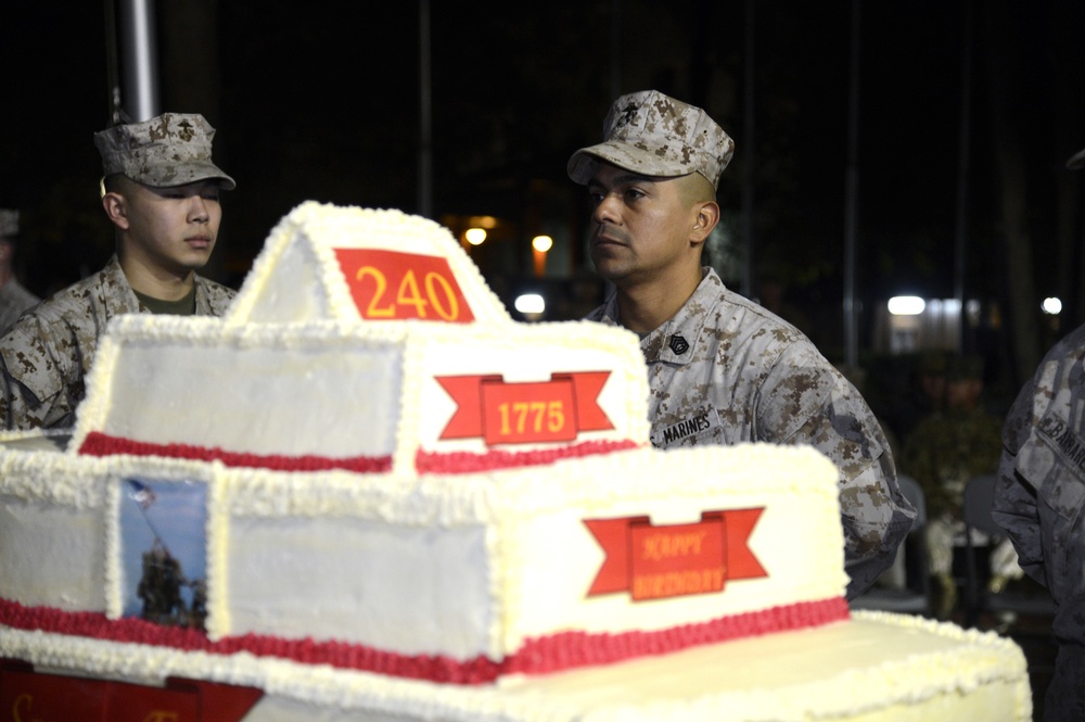 Marine Corps 240th Birthday Cake Cutting Ceremony - Camp Resolute Support, Kabul, Afghanistan
