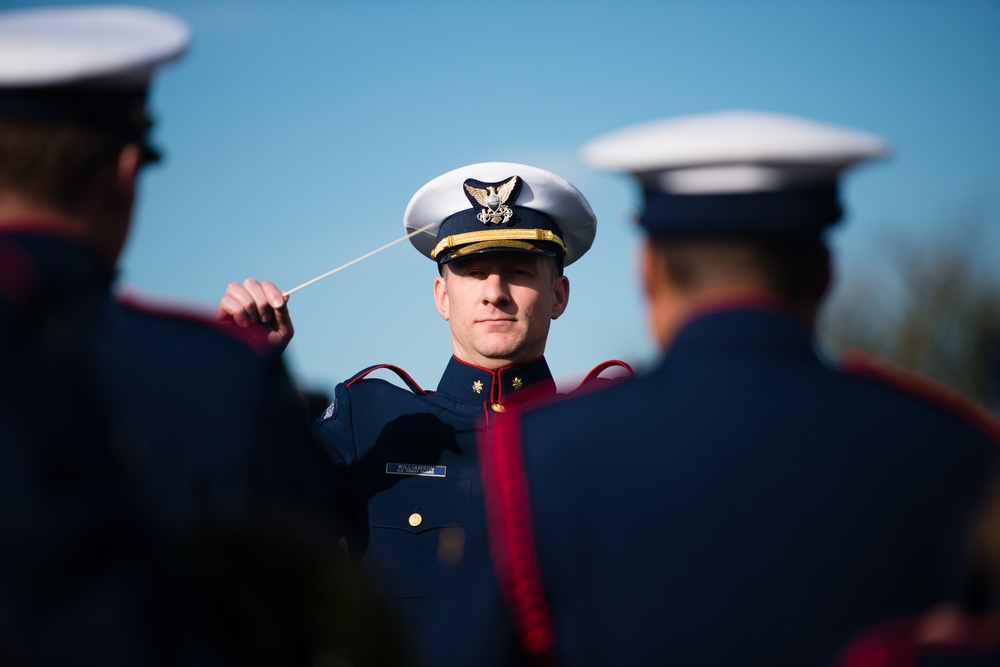 Wreath-laying ceremony at the Coast Guard Memorial in Arlington National Cemetery for Veterans Day