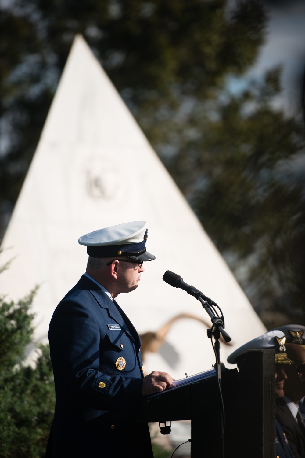 Wreath-laying ceremony at the Coast Guard Memorial in Arlington National Cemetery for Veterans Day