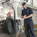 Hangar bay clean up aboard USS Bonhomme Richard