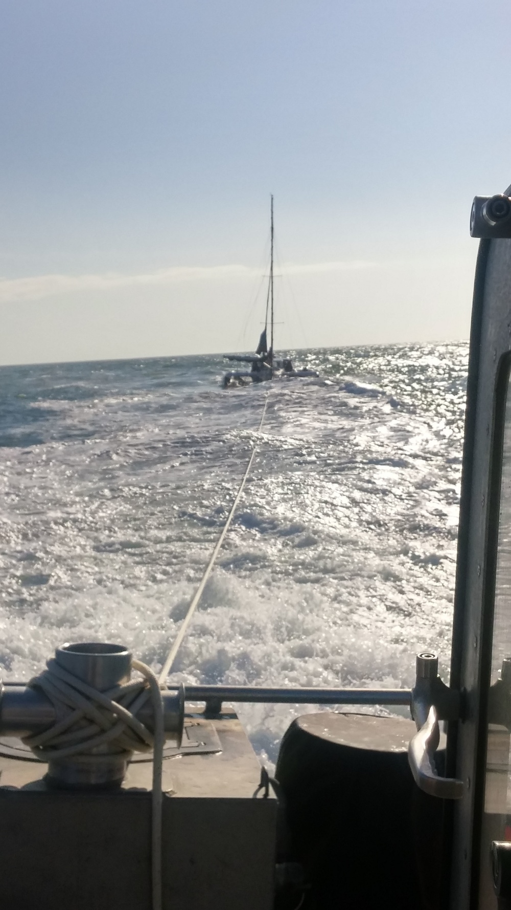 Man on yacht stranded in Gulf of Mexico, towed ashore