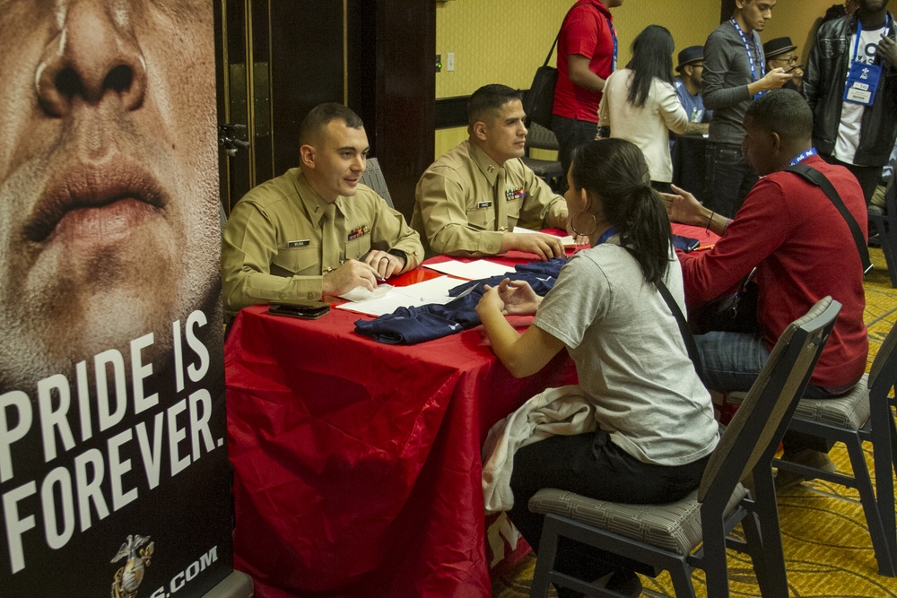 Marines Lead Extreme Engineering Challenge Team during 2015 Society of Hispanic Professionals and Engineers Symposium