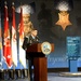 Retired Army Capt. Florent Groberg speaks at his Medal of Honor Hall of Heroes induction ceremony