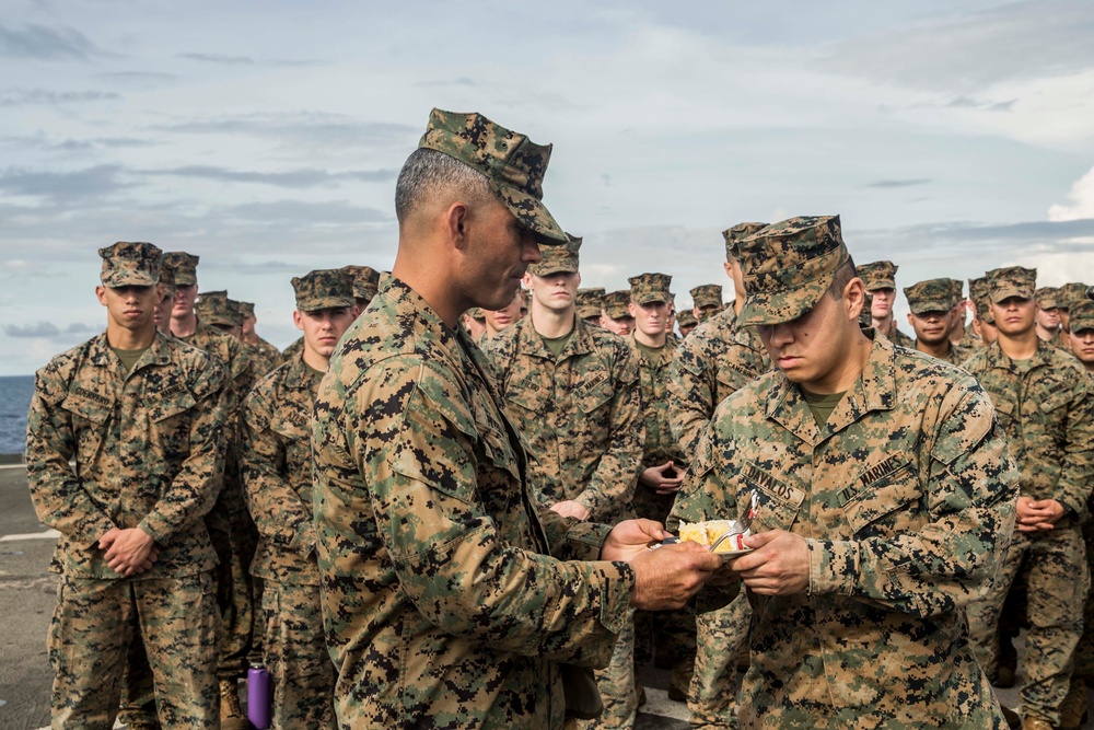 Marines celebrate Corps’ birthday aboard USS Rushmore