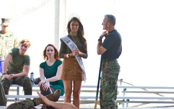 Miss USA visits US Marines