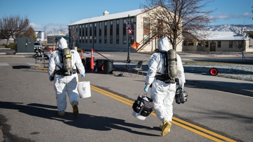 Multiple state and federal agencies respond to a simulated discovery of a biological contaminant