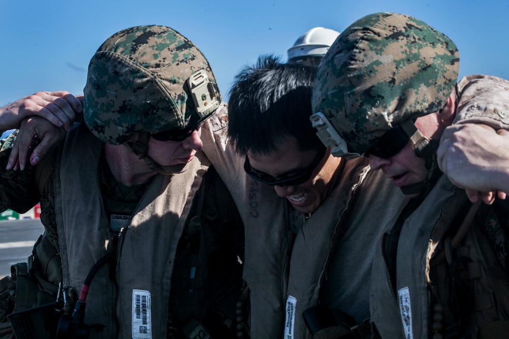 U.S. Marines, Navy test casualty assistance skills at sea