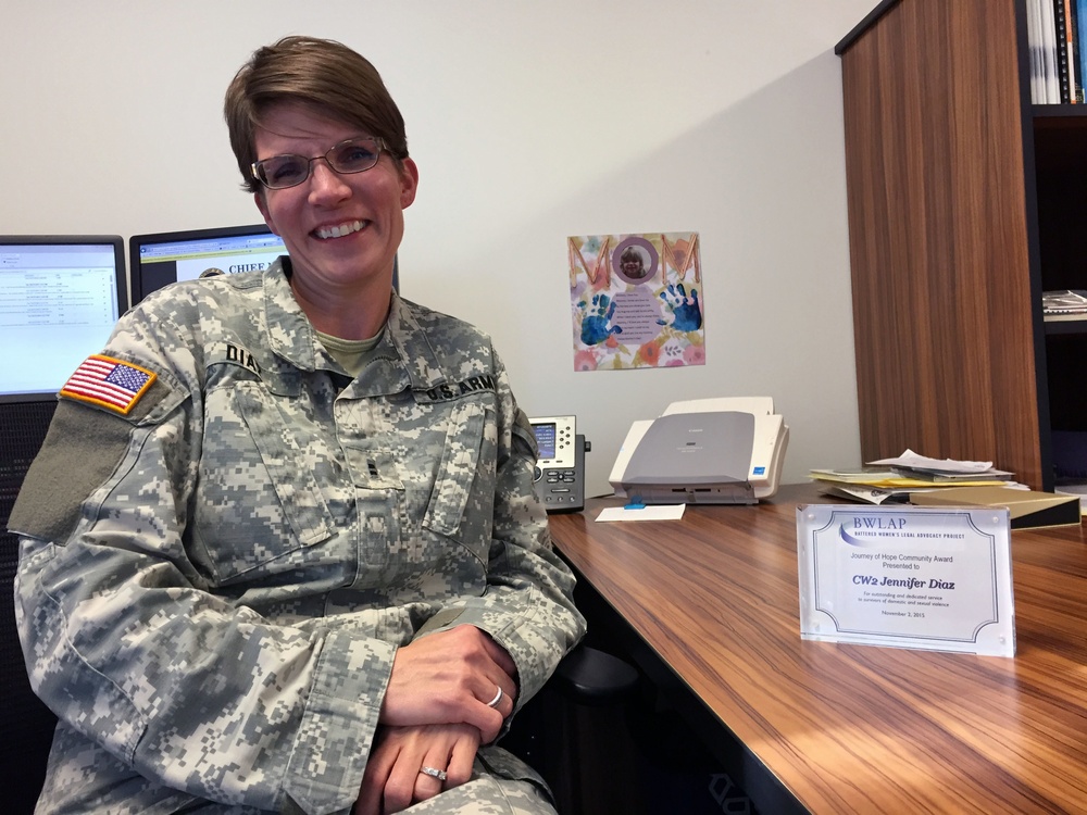 Minnesota Guardsman honored for her work against domestic violence