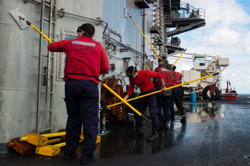 Flight deck scrubbing evolution