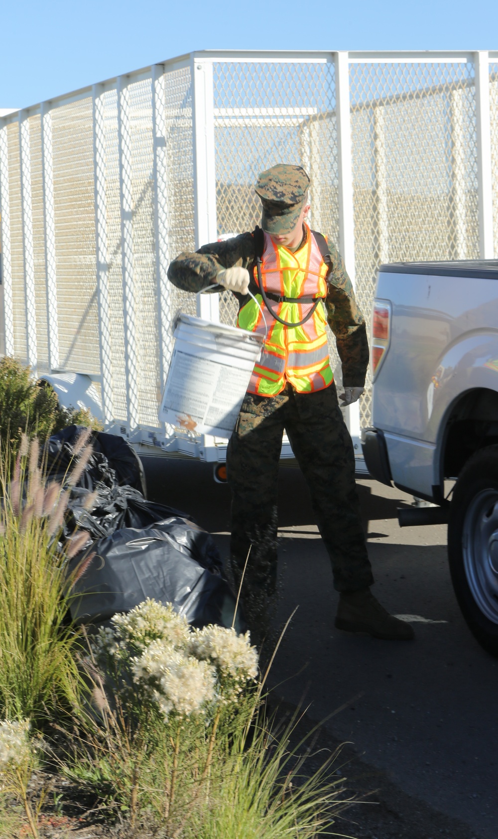 Marines participate in base-wide cleanup