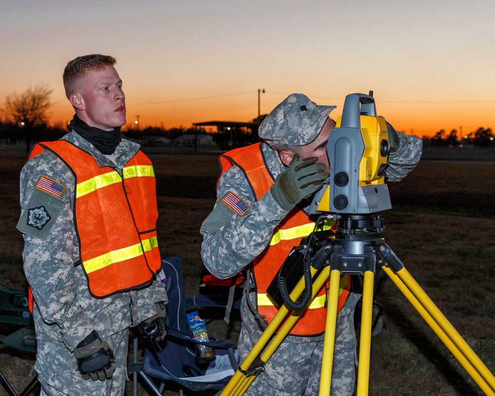 720th Engineer Detachment surveys parade ground