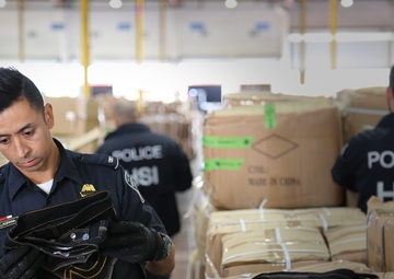 ICE and CBP inspect overseas shipment for counterfeit goods