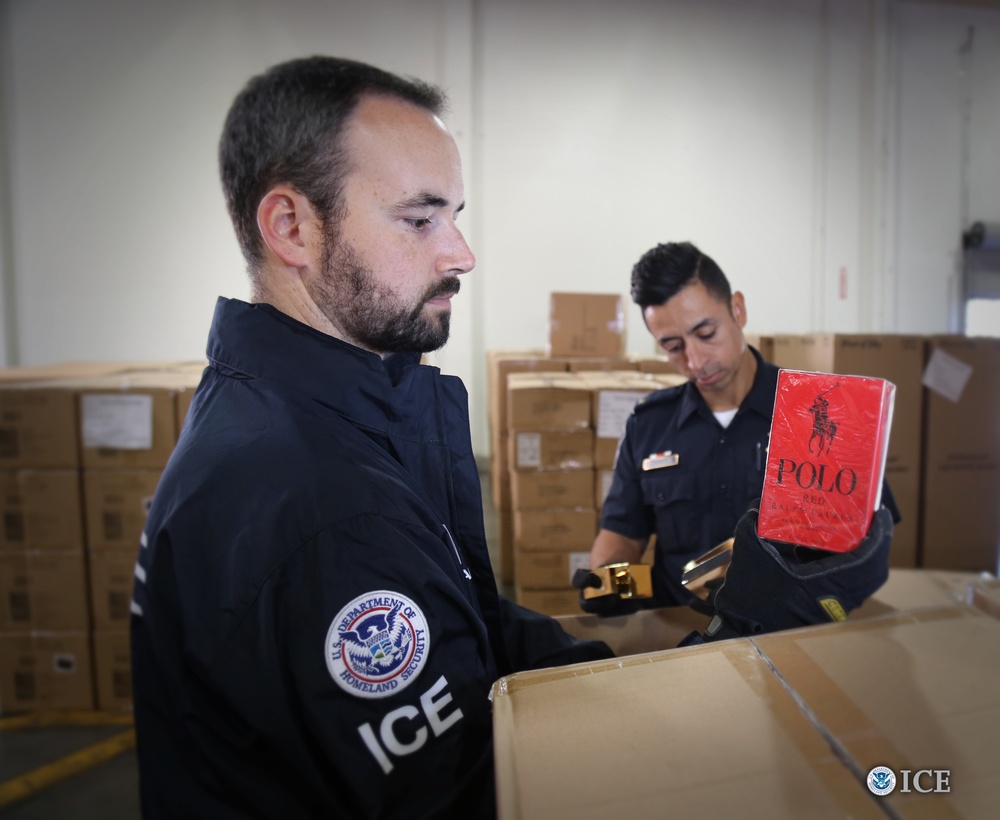 ICE and CBP inspect overseas shipment for counterfeit goods