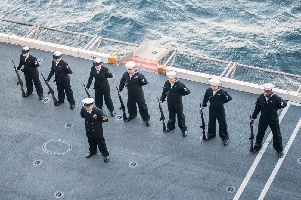 USS Harry S. Truman Sailors participate in burial at sea ceremony