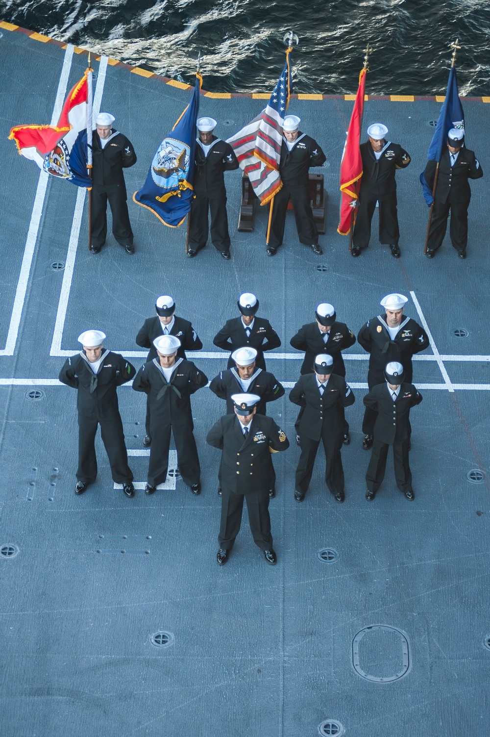 USS Harry S. Truman Sailors participate in burial at sea ceremony