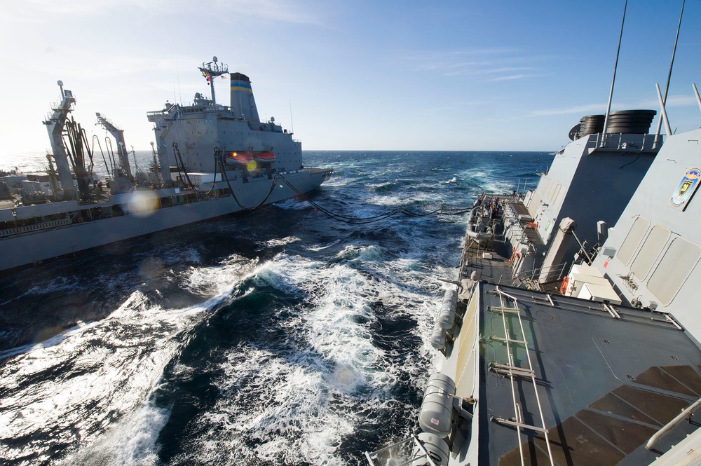 USS Gonzalez (DDG 66) conducts a replenishment at sea