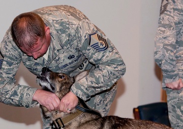 Vance retires two working dogs in joint ceremony