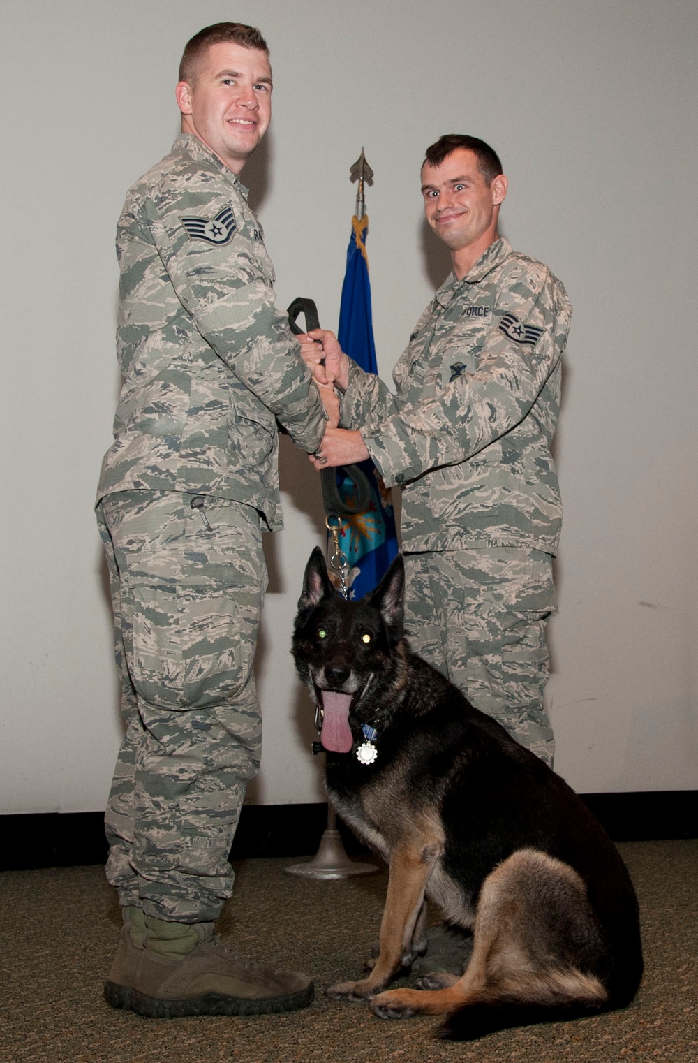 Vance retires two working dogs in joint ceremony