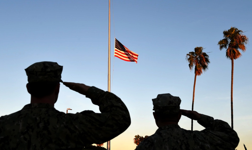 Naval Base Coronado at half mast