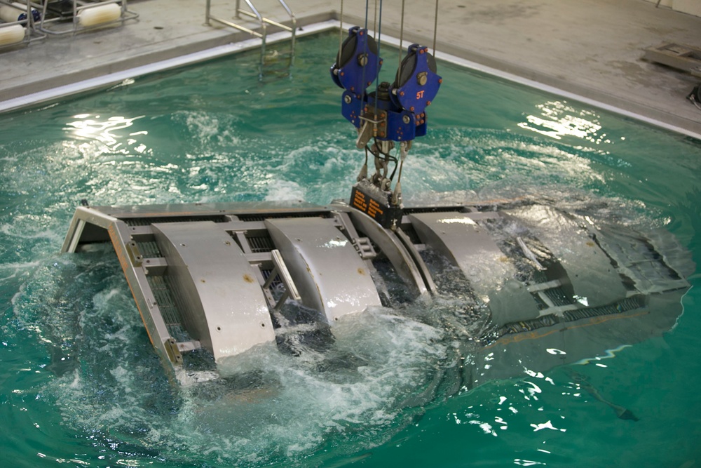 Marines learn underwater egress at Helo Dunker