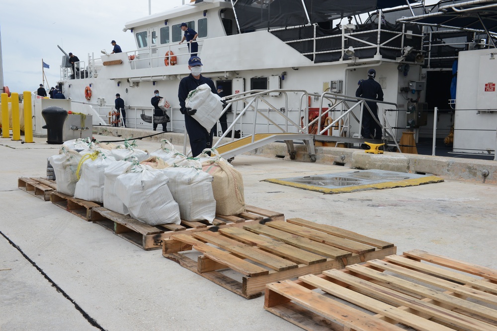Cutter Bernard C. Webber crew offloads $17M in seized cocaine in Miami
