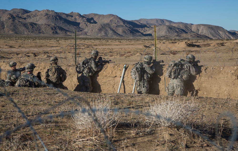 Soldiers assault an enemy stronghold in California